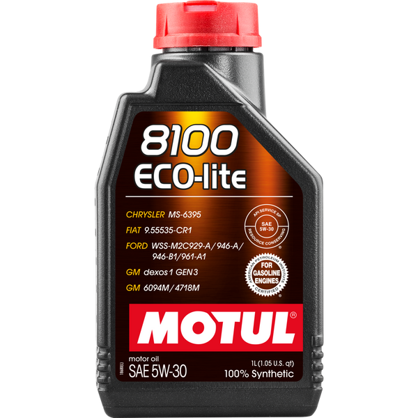 Motul 8100 5W30 ECO-LITE Motor Oil - 1L (1.05 qt.) - Dexos1-Gen2 - 108212
