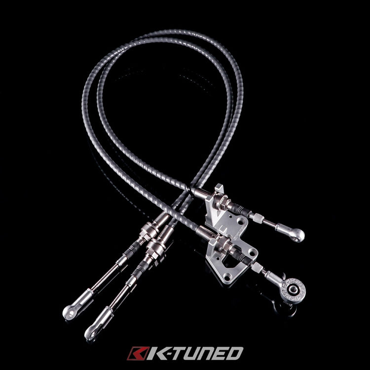 K-Tuned Shifter Cables - Race Spec Shifter Cables (w/ Billet Trans Bracket) - R-SFT-CAB