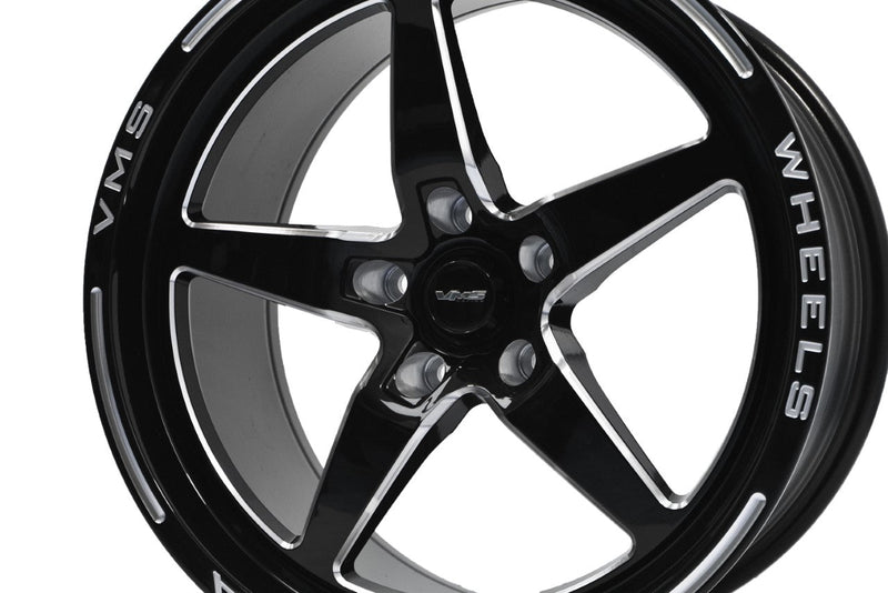 VMS Wheels Star 18x9.5 5x114.3 +35 Offset Black Milling Finish - VWST038