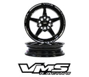 VMS Wheels Star 15x3.5 5x100/114.3 +10 Offset Black Milling Finish - VWST004