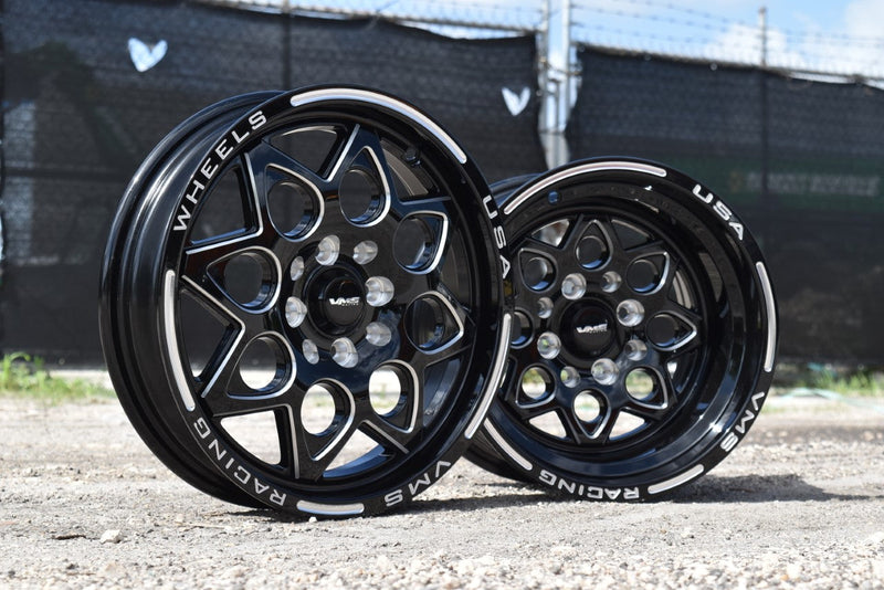 VMS Wheels Rocket 15x3.5 5x100/114.3 +10 Offset Black Milling - VWRT003