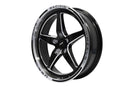 VMS Wheels Star 18x5 5x120 -25.4 Offset Polished Lip Black Milling Finish - VWST030