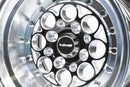 VMS Wheels Revolver 13x10 4x100/114.3 +0 Offset Black Milling Polished Lip Chrome RivOffsets - VWRE011