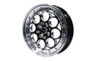 VMS Wheels Revolver 15x3.5 4x100/114.3 +10 Offset Black Milling Polished Lip Chrome Rivet Offsets - VWRE008