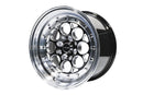 VMS Wheels Revolver 13x10 4x100/114.3 +0 Offset Black Milling Polished Lip Chrome RivOffsets - VWRE011