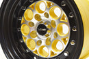VMS Wheels Revolver 13x8 4x100/114.3 +20 Offset Machined Gold Black Lip Chrome RivOffsets - VWRE005