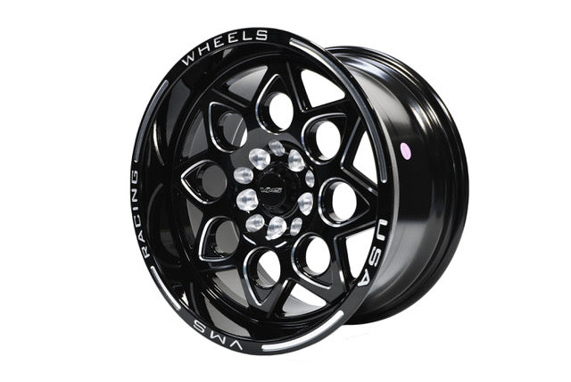 VMS Wheels Rocket 15x8 5x100/114.3 +20 Offset Black Milling - VWRT005