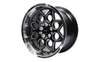 VMS Wheels Rocket 15x8 4x100/114.3 +20 Offset Polished Lip Black Milling - VWRT006