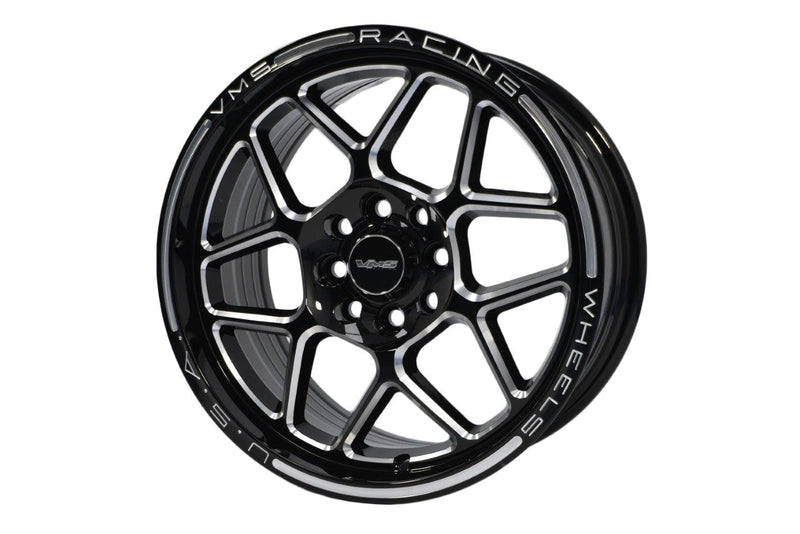 VMS Wheels Blackbird 15x7 5x114.3 +35 Offset Gloss Black Milling - VWB