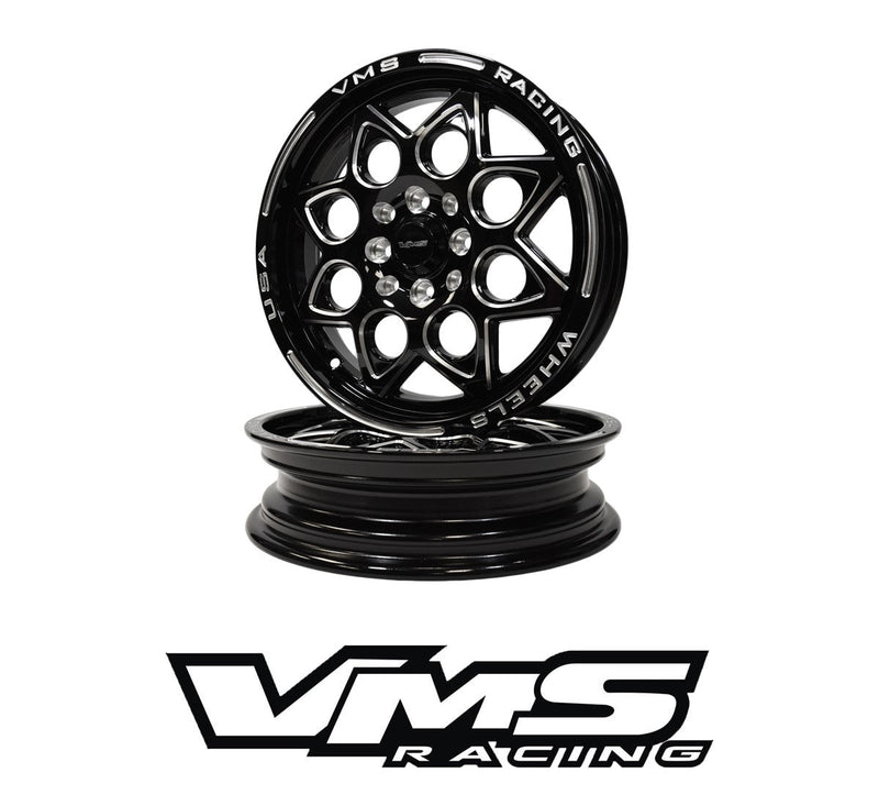 VMS Wheels Rocket 15x3.5 5x100/114.3 +10 Offset Black Milling - VWRT003