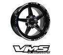 VMS Wheels Star 17x8 5x100 +35 Offset Black Milling Finish - VWST008