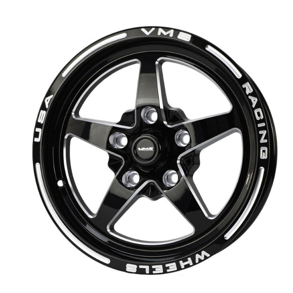 VMS Wheels Star 15x3.5 5x120.7 -13 Offset Black Milling Finish - VWST0